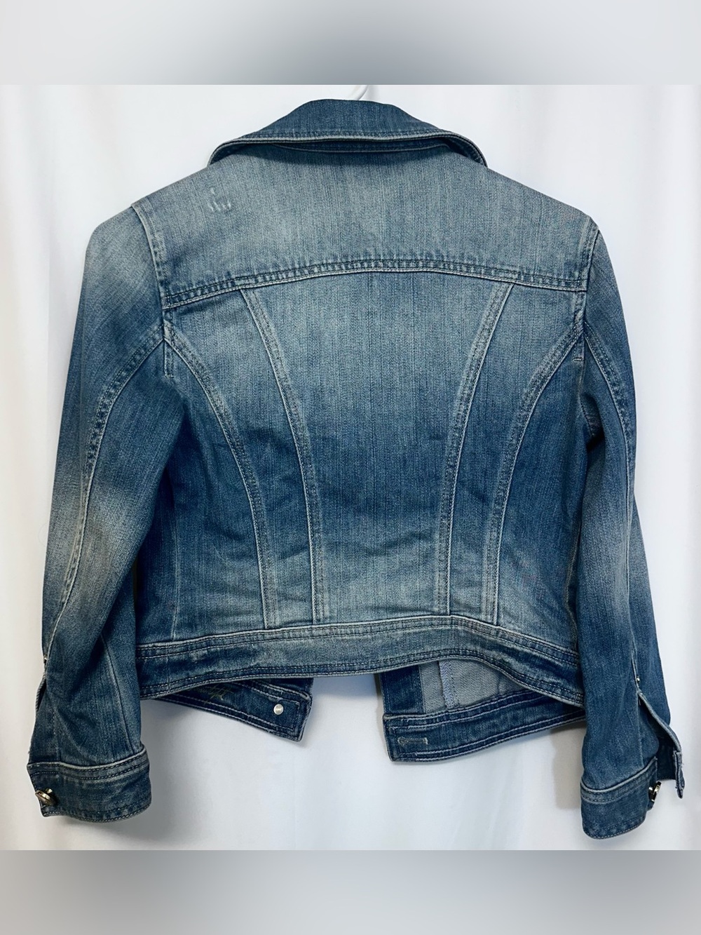 White House Black Market Cropped Denim Jacket Women’s Size 2 - Picture 3 of 12